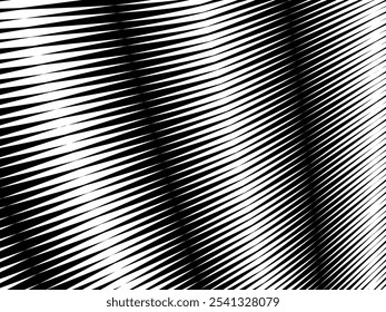 Fondo blanco geométrico del arte Abstractas con las líneas negras abstractas 3D. Ilusión óptica en blanco y negro con ondas y transiciones.