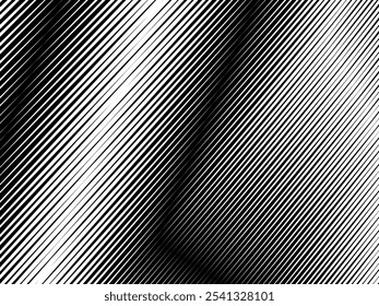 Abstract art geometric white background with abstract 3d black lines. Black and white optical illusion with waves and transitions.