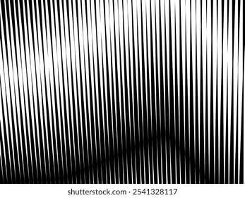 Fondo blanco geométrico del arte Abstractas con las líneas negras abstractas 3D. Ilusión óptica en blanco y negro con ondas y transiciones.