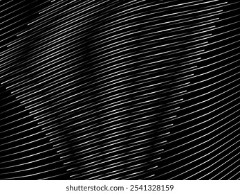 Abstract art geometric white background with abstract 3d black lines. Black and white optical illusion with waves and transitions.