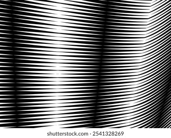 Fundo branco geométrico de arte abstrata com linhas pretas 3d abstratas. Ilusão óptica em preto e branco com ondas e transições.