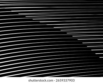 Fundo branco geométrico de arte abstrata com linhas pretas 3d abstratas. Ilusão óptica em preto e branco com ondas e transições.