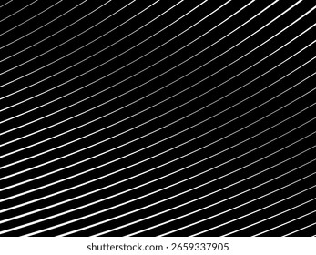 Fondo blanco geométrico del arte Abstractas con las líneas negras abstractas 3D. Ilusión óptica en blanco y negro con ondas y transiciones.