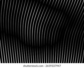 Fundo branco geométrico de arte abstrata com linhas pretas 3d abstratas. Ilusão óptica em preto e branco com ondas e transições.