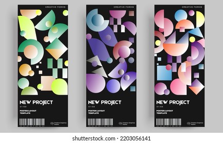 Abstract art geometrical poster design layout with editable text and graphics. Modern geometry composition artwork. Bold form graphic design, useful for  invitation cards, presentation backdrop, flyer