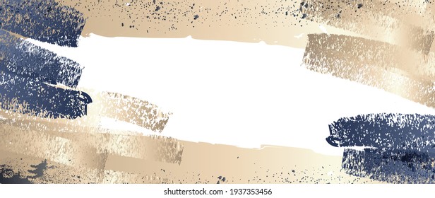 Abstract art and gold background vector. Watercolor and golden art brush design for wallpaper,wall art,prints and cover design templates.