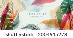 Abstract art gold tropical leaves background vector. Luxury wallpaper with watercolor, tropical leaf framed, palm leaf, flower,Vivid foliage, exotic green and gold brush glitter.
