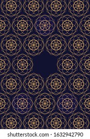 Abstract art golden color pattern vector illustration design wallpaper background blue color