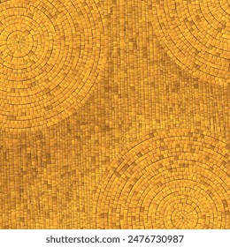 Abstract art golden mosiac tiles background, vector illustration
