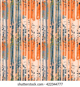 Abstract art grunge colorful seamless pattern, paint stains, watercolor, chaotic brush strokes. Background distressed texture, wallpaper, wrapping