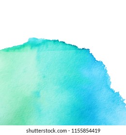 Abstract art hand paint isolated Watercolor stain on white background. Watercolor banner