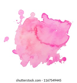 Abstract art hand paint isolated Watercolor stain on white background.