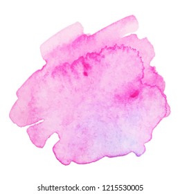 Abstract art hand paint isolated Watercolor stain on white background. Watercolor banner