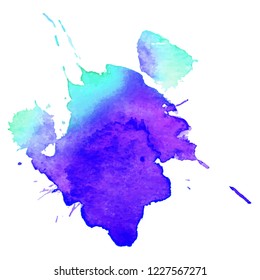 Abstract art hand paint isolated Watercolor stain on white background.