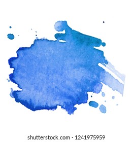 Abstract art hand paint isolated Watercolor stain on white background.