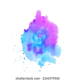 Abstract art hand paint isolated Watercolor stain on white background.