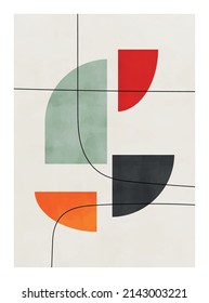 Abstract art, hand painted texture, geometric background. Design for poster, wall decoration, cover, EPS10 vector template