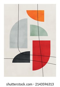Abstract art, hand painted texture, geometric background. Design for poster, wall decoration, cover, EPS10 vector template