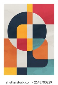 Abstract art, hand painted texture, geometric background. Design for poster, wall decoration, cover, EPS10 vector template