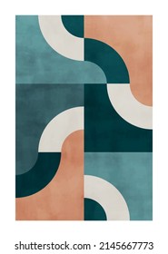 Abstract art, hand painted texture, geometric background. Design for poster, wall decoration, cover, EPS10 vector template