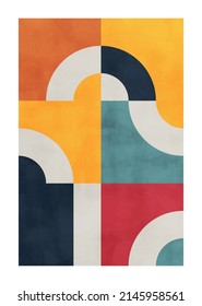 Abstract art, hand painted texture, geometric background. Design for poster, wall decoration, cover, EPS10 vector template