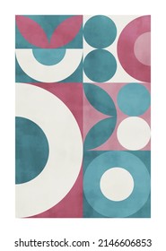Abstract art, hand painted texture, geometric background. Design for poster, wall decoration, cover, EPS10 vector template