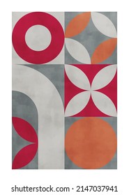 Abstract art, hand painted texture, geometric background. Design for poster, wall decoration, cover, EPS10 vector template