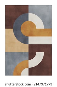 Abstrakte Kunst, handgemalte Textur, geometrischer Hintergrund. Design für Poster, Wanddekoration, Abdeckung, EPS10-Vektorvorlage