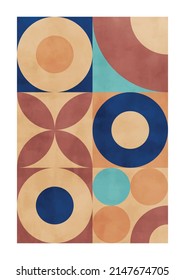 Abstract art, hand painted texture, geometric background. Design for poster, wall decoration, cover, EPS10 vector template