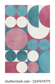 Abstract art, hand painted texture, geometric background. Design for poster, wall decoration, cover, EPS10 vector template