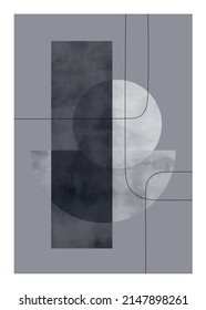 Abstract art, hand painted texture, geometric background. Design for poster, wall decoration, cover, EPS10 vector template