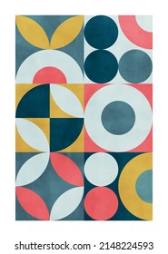Abstract art, hand painted texture, geometric background. Design for poster, wall decoration, cover, EPS10 vector template