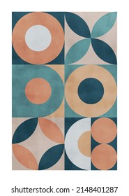Abstract art, hand painted texture, geometric background. Design for poster, wall decoration, cover, EPS10 vector template