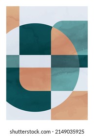 Abstract art, hand painted texture, geometric background. Design for poster, wall decoration, cover, EPS10 vector template