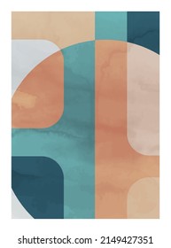 Abstract art, hand painted texture, geometric background. Design for poster, wall decoration, cover, EPS10 vector template