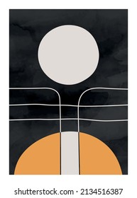 Abstract art,  hand painted, watercolor geometric background. Design for poster, wall decoration, cover, EPS10 vector template
