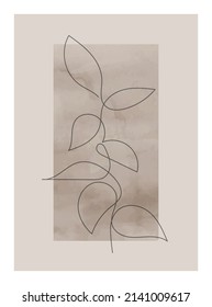 Arte abstracto, pintado a mano, acuarela floral, fondo botánico. Diseño para afiches, decoración de pared, cubierta, plantilla de vector EPS10