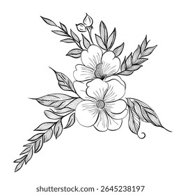 Arte Abstractas, dibujado a mano doodle, boceto de flores.