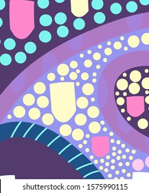 Abstract art header background with bright lines of circles and leaves. Silhouettes of plants. Graphic design. Hand drawn texture. Perfect for website, card, poster, cover, invitation, brochure. 