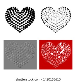 Abstract art hearts background, vector illustration