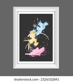 Arte abstracto. La idea del diseño de pared. Pintura con una colorida combinación de colores para el interior de una habitación, oficina, habitación