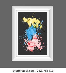 Arte abstracto. La idea del diseño de pared. Pintura con una colorida combinación de colores para el interior de una habitación, oficina, habitación
