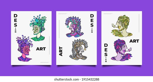 Abstract Art Illustration with Colorful Character for Poster, Flyer, Cover, Print Material, Tattoo, Sticker or Wallpaper. Abstract Doodle Art