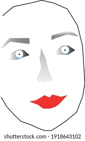 abstract art illustration, human face vector with white background