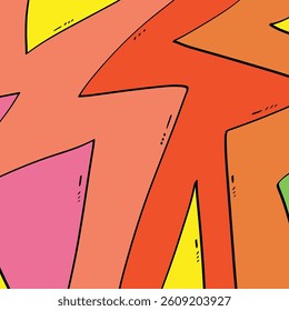 abstract art image of irregular sharp lines with colorful and unique impression