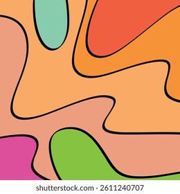 abstract art image of wavy lines with various bright and dominant colors