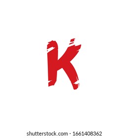 Diseño vectorial de pincel con logotipo de letra K.