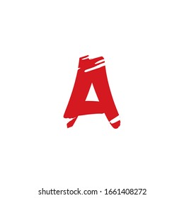 Abstract art initial A letter logo icon brush vector design.