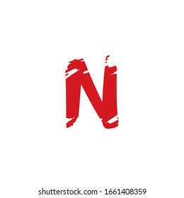 Diseño de vectores de pincel con el logotipo de la letra N de arte abstracto.