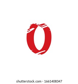 Abstract art initial O letter logo icon brush vector design.